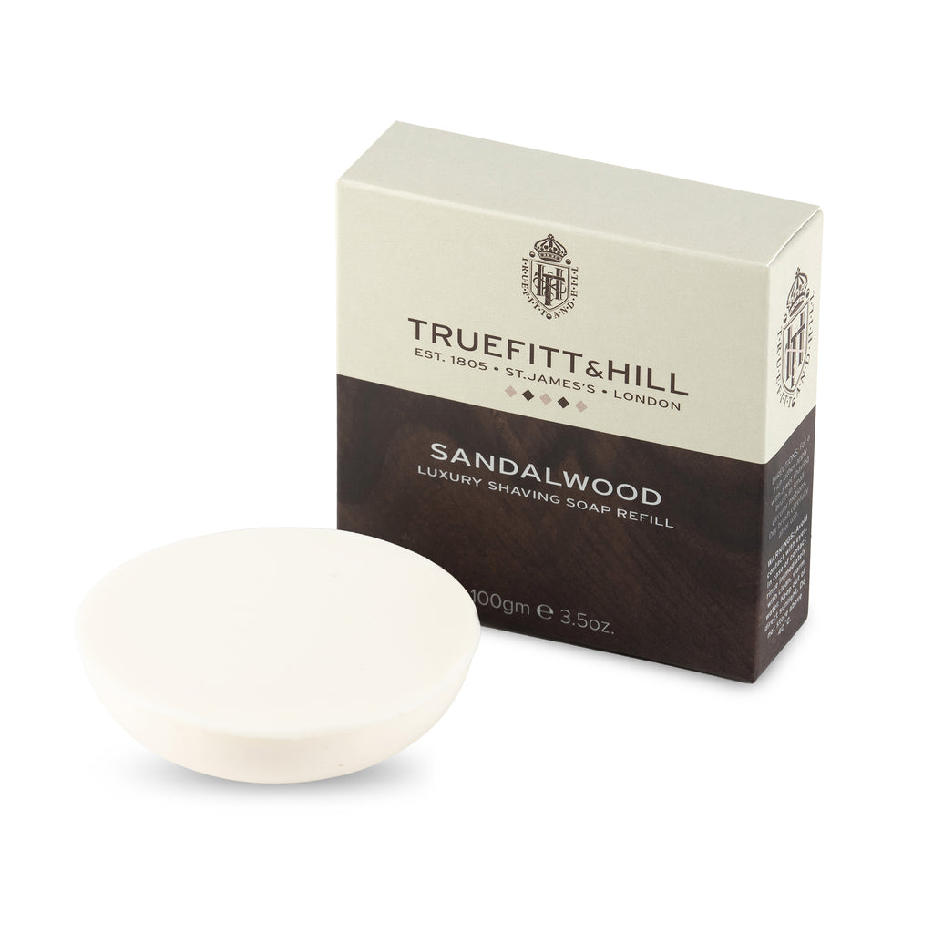 Sandalwood Luxury Shaving Soap Refill Wooden Bowl
