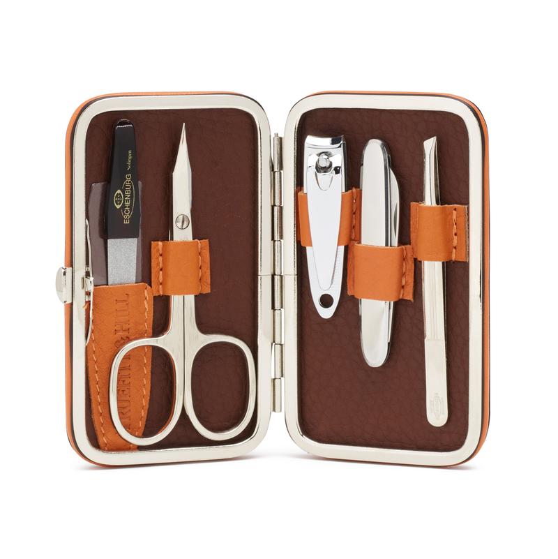 Smooth Leather Framed Manicure Set - 5 Piece