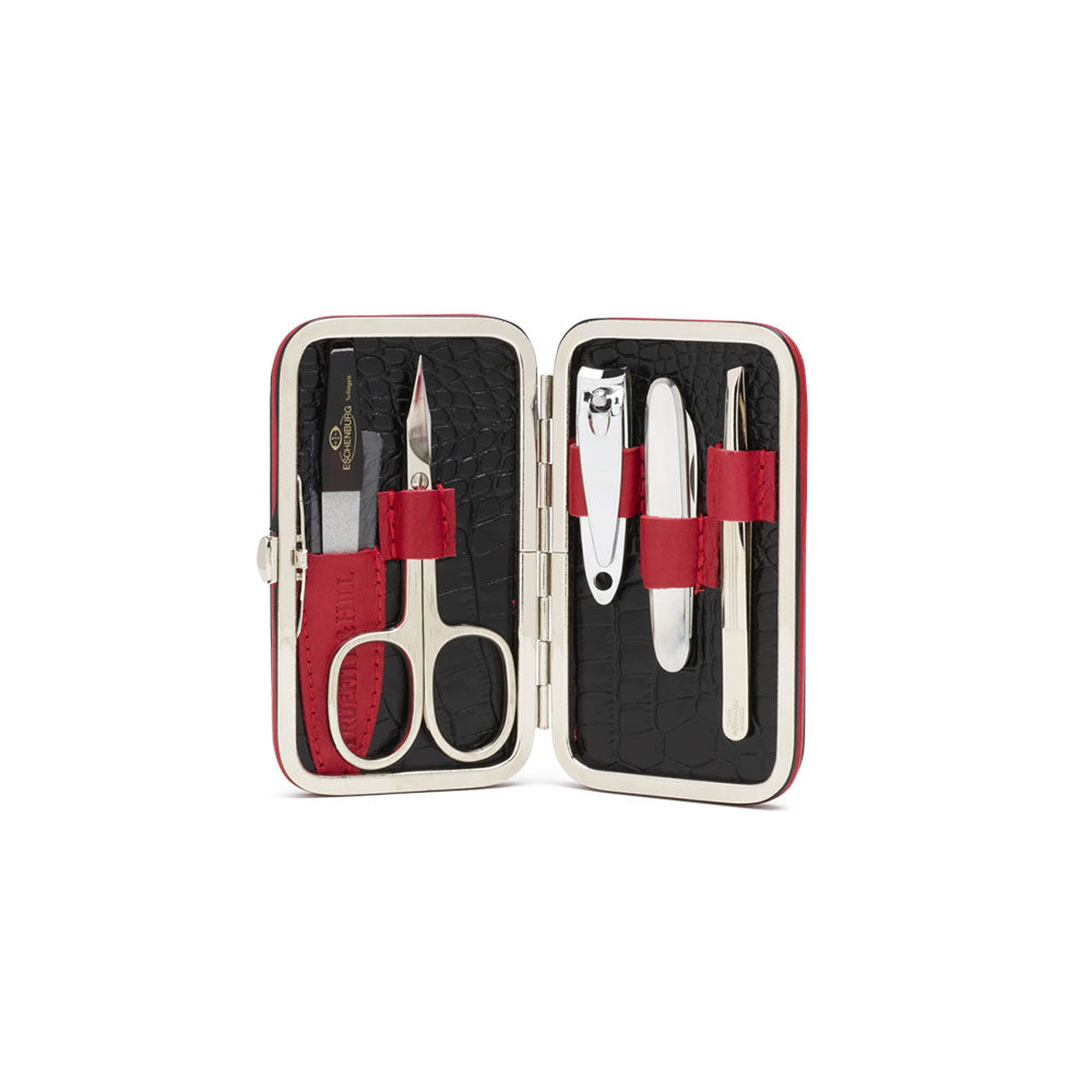 Faux Crocodile Leather Framed Manicure Set 5 Piece